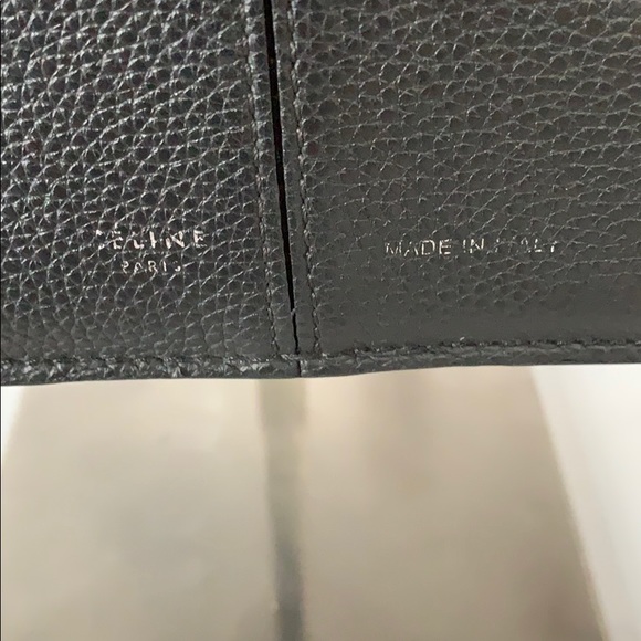 Celine small tri fold black leather hand bag ties - Picture 4 of 11